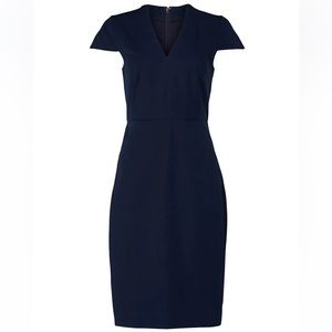 JCrew “Charlotte” dress in Navy size 6 - cap-sleeve v-neck suiting dress